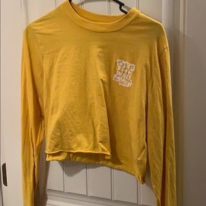 Yellow long sleeve crop top VANS